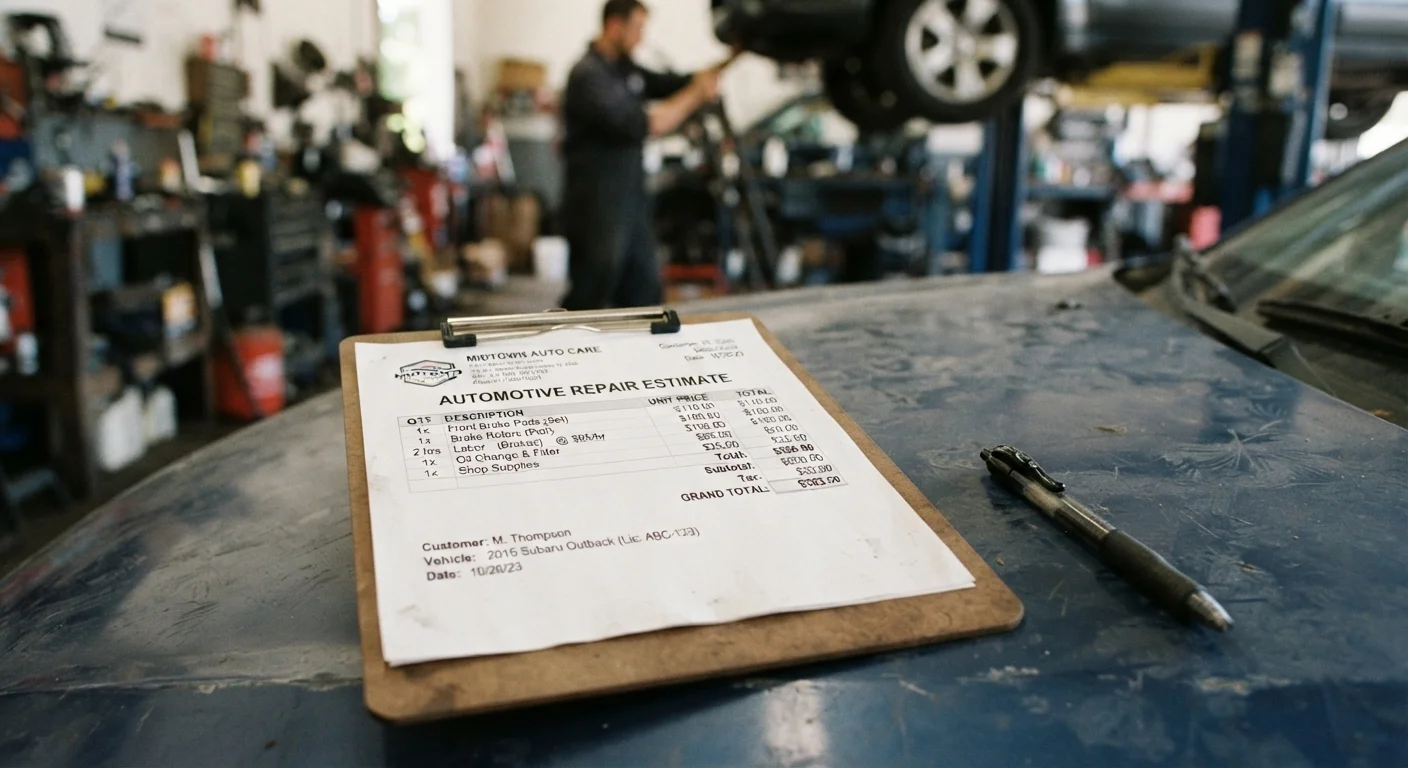 Reading a Mechanic's Estimate Without Feeling Lost